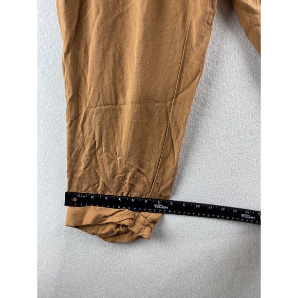 Ann Taylor Loft Pants Womens 14 Brown Paperbag Ankle Cuffed Tie Front Casual - Picture 13 of 16